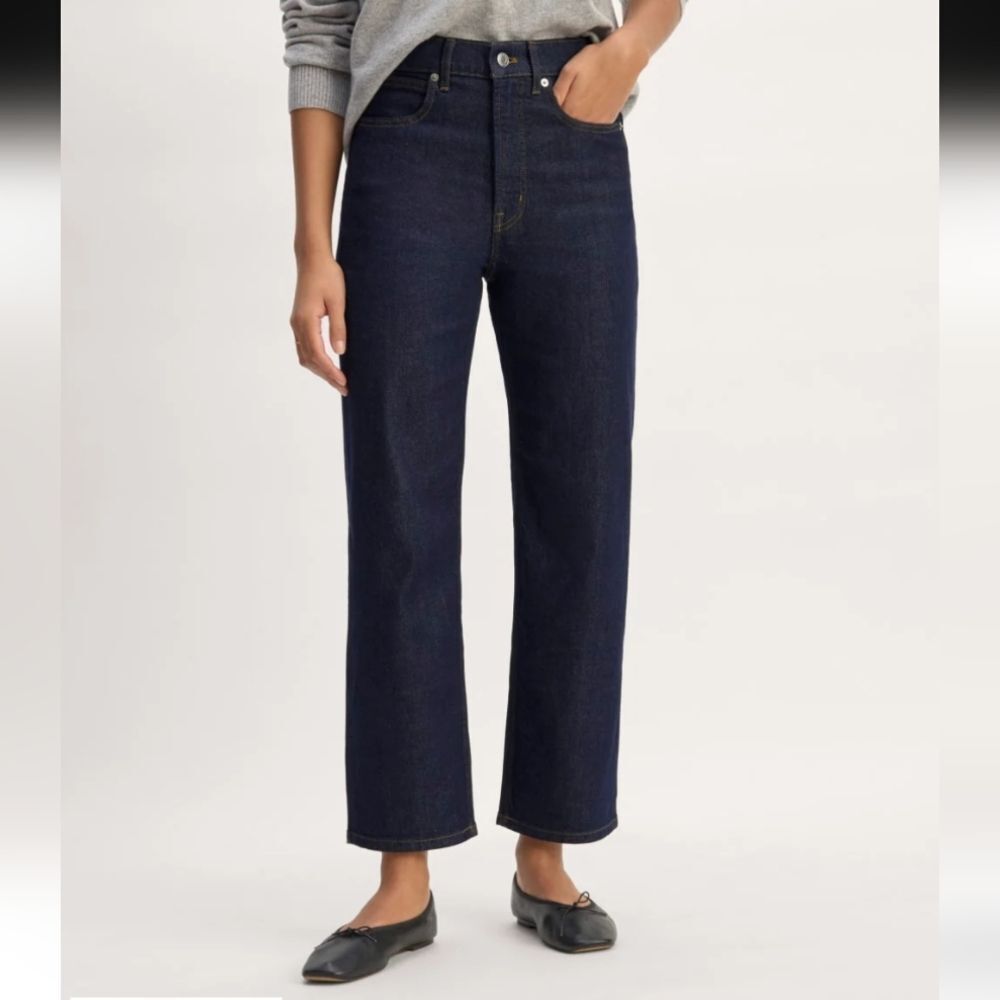 NWT Everlane The Way-high Jean Pure Blue Dark Organic Denim Straight Leg 30 - Picture 14 of 14